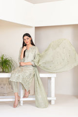 3-PC Unstitched Fancy Embroidered Viscose Najwa By Tawakkal Fabrics | D-4337