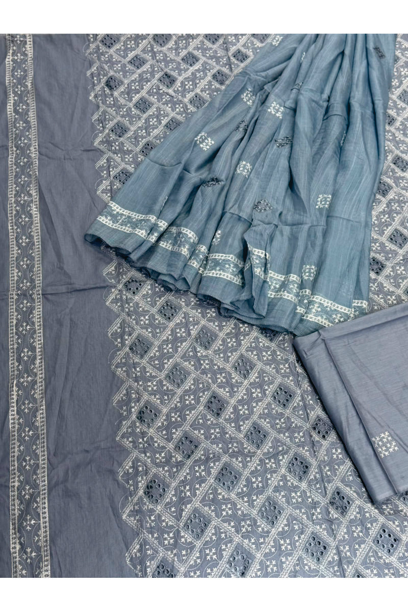 3-PC Unstitched Lawn Embroidery Collection