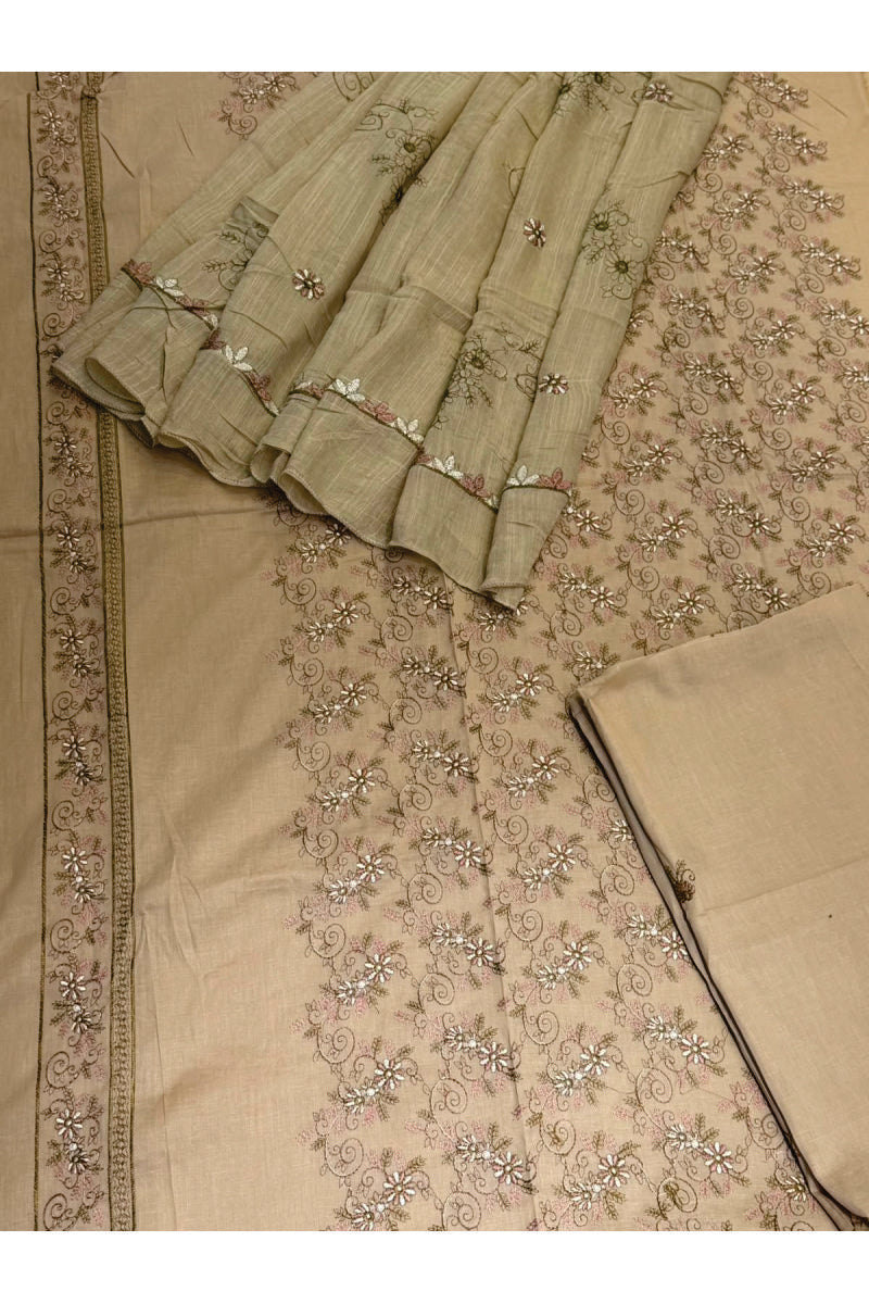 3-PC Unstitched Lawn Embroidery Collection