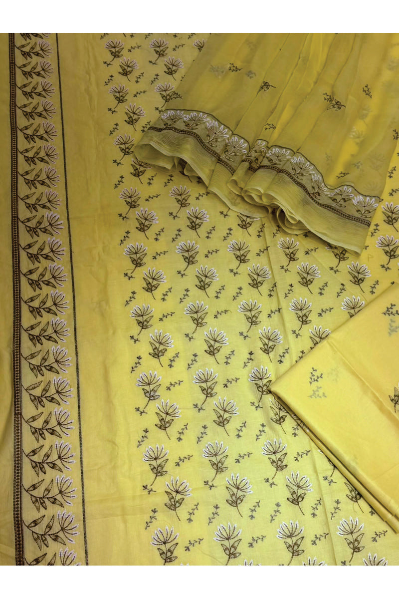 3-PC Unstitched Lawn Embroidery Collection