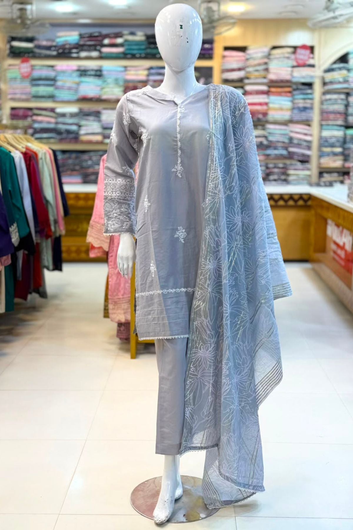 Fancy lawn 3pc Emb Stich collection