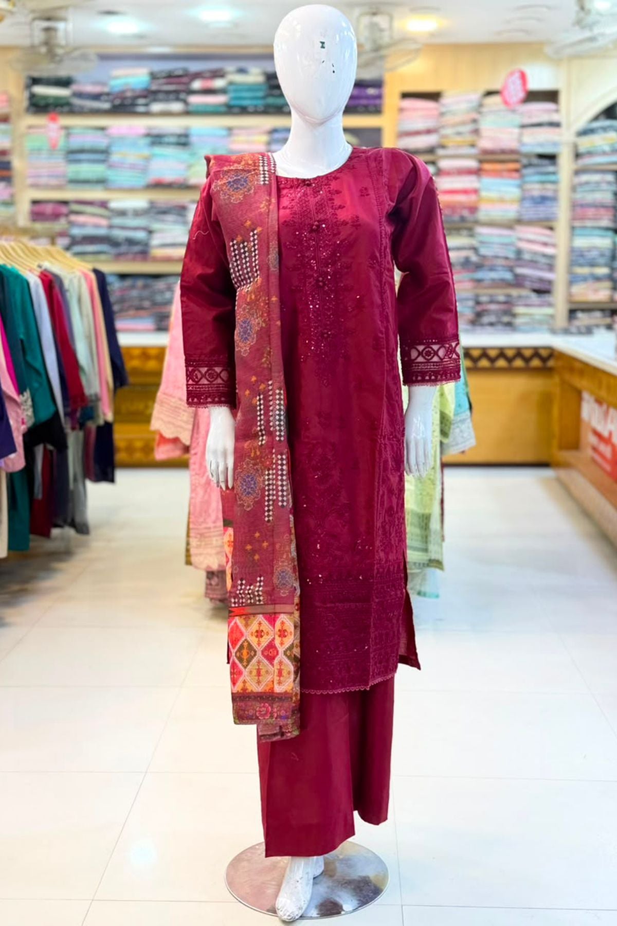 Fancy lawn 3pc Emb Stich collection