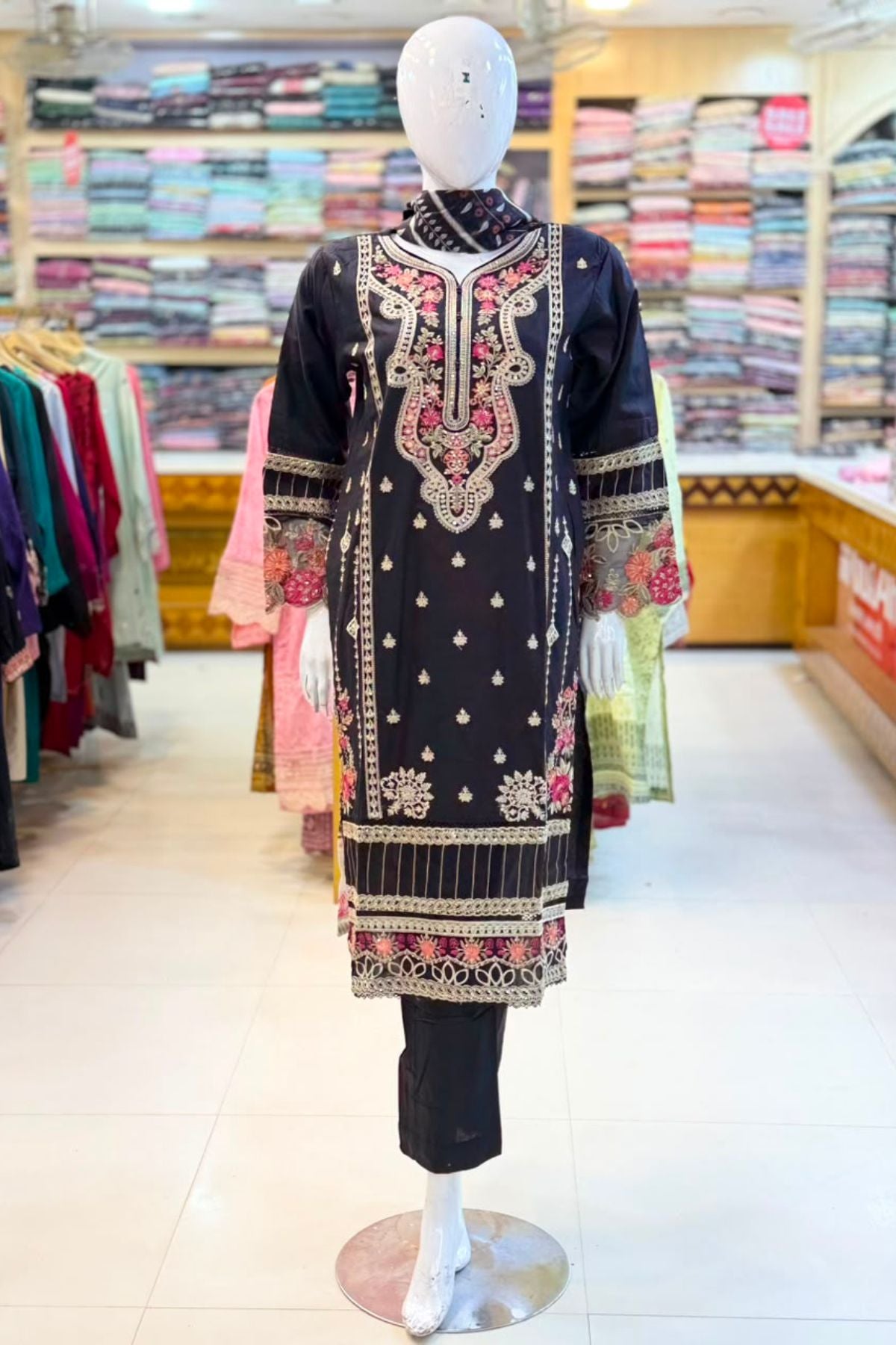 Fancy lawn 3pc Emb Stich collection