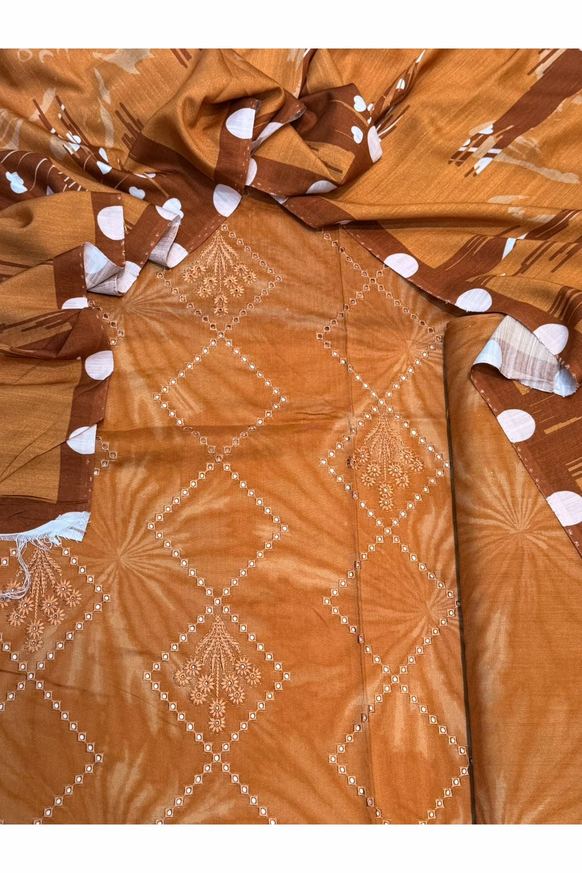 Viscose linen with shawl unstich 3pc collection
