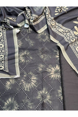 Viscose linen with shawl unstich 3pc collection