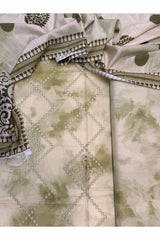 Viscose linen with shawl unstich 3pc collection