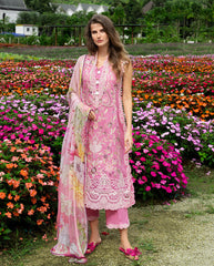 3-PC Unstitched Chikan Embroidered Lawn Hemline By Mushq | Whimsical Scent