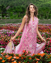 3-PC Unstitched Chikan Embroidered Lawn Hemline By Mushq | Whimsical Scent