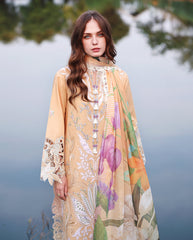 3-PC Unstitched Embroidered Lawn The Secret Garden By Mushq | Wisteria Veil