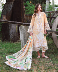 3-PC Unstitched Embroidered Lawn The Secret Garden By Mushq | Wisteria Veil