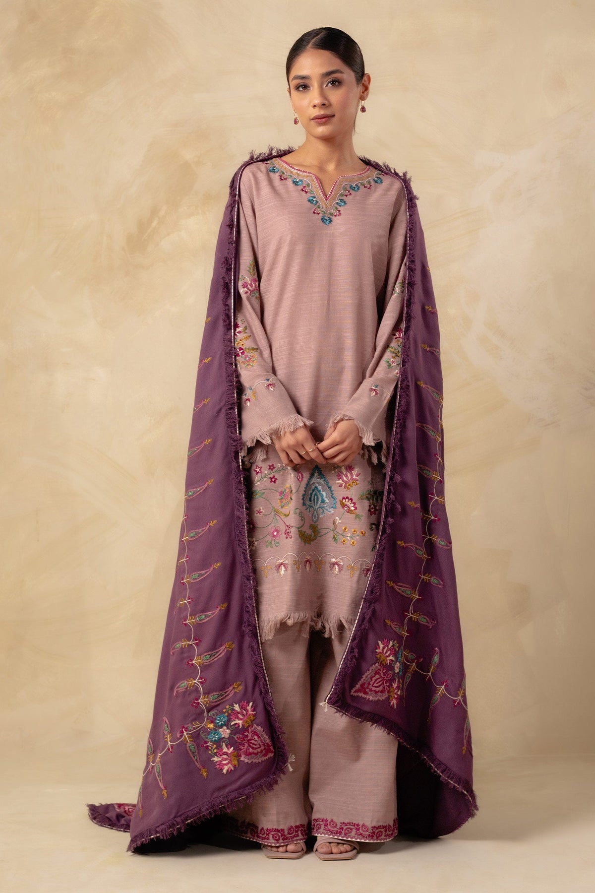 Coco By Zara Shahjahan Embroidered Khaddar-D1A-3Piece