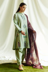 Pearl-3B | 3Pc Unstitched Suit Winter Embroidered Khaddar Coco By Zara Shahjahan