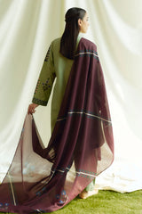Pearl-3B | 3Pc Unstitched Suit Winter Embroidered Khaddar Coco By Zara Shahjahan