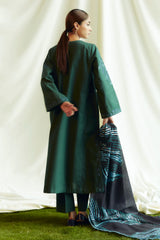 Peridot-5B | 3Pc Unstitched Suit Winter Embroidered Khaddar Coco By Zara Shahjahan
