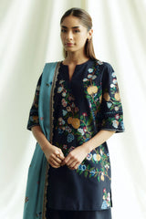 Onyx-7B | 3Pc Unstitched Suit Winter Embroidered Khaddar Coco By Zara Shahjahan