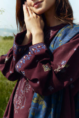 Amethyst-8A | 3Pc Unstitched Suit Winter Embroidered Khaddar Coco By Zara Shahjahan