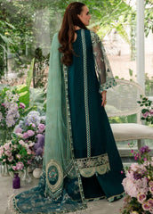 Alif By AJR Couture Embroidered Organza Suits Unstitched 4 Piece AJR23AL-LW LWF-02-23 Teal - Luxury Wedding Collection