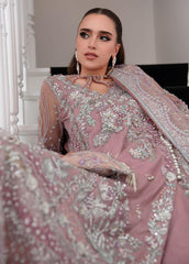 Alif By AJR Couture Embroidered Net Suits Unstitched 4 Piece AJR23AL-LW LWF-05-23 Violet - Luxury Wedding Collection