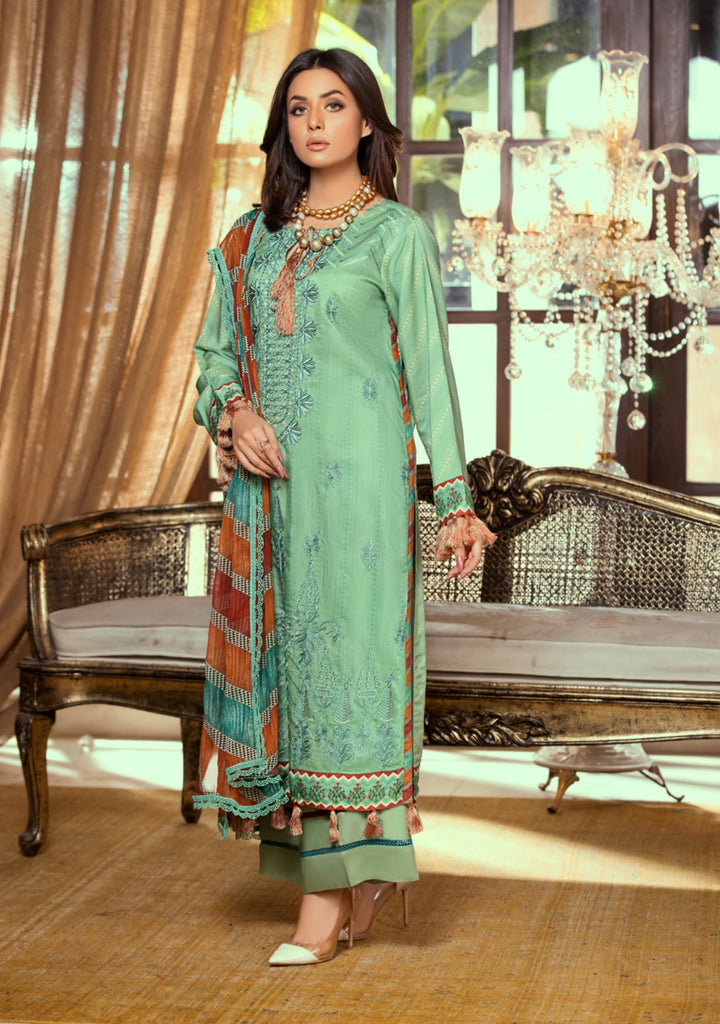 WP 445 Unstitched Viscose Print Embroidered - 3PC - Passion By Wania