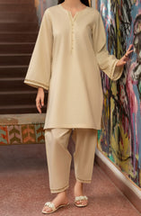 2-PC Stitched Cotton Lawn College Diaries By Casual lite | A Soft Grounded Beige