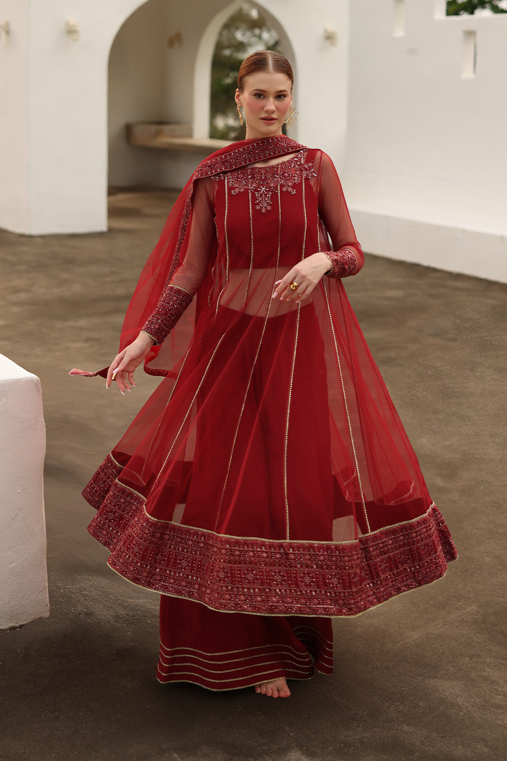 3-PC Unstitched Embroidered Net Chinon Chiffon By Iznik | CC-67