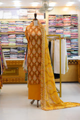 3-PC Unstitched Embroidered Lawn With Printed Banarsi & Chiffon Dupatta | BC-6