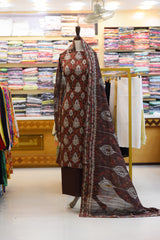 3-PC Unstitched Embroidered Lawn With Printed Banarsi & Chiffon Dupatta | BC-1