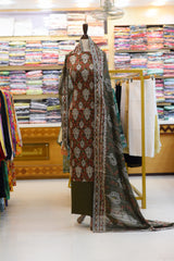 3-PC Unstitched Embroidered Lawn With Printed Banarsi & Chiffon Dupatta | BC-4