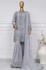 CR 26 - Blue Mist | 3Pc Stitched Suit Embroidered Chiffon Festive Collection Afsanay by Sadabahar