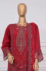 CR 28 - Red | 3Pc Stitched Suit Embroidered Chiffon Festive Collection Afsanay by Sadabahar