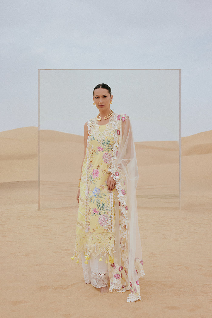 3-PC Unstitched Embroidered Luxury Lawn By Saira Rizwan | AREZOU