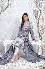 D-1284 | 3Pc Unstitched Suit Laserkari Embroidered Serwa By Tawakkal Fabrics