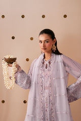 3-PC Unstitched Sequins Embroidered Chiffon & Raw Silk DASTAK By Ramsha