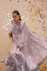 3-PC Unstitched Sequins Embroidered Chiffon & Raw Silk DASTAK By Ramsha