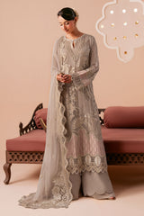 3-PC Unstitched Sequins Embroidered Chiffon & Raw Silk DASTAK By Ramsha