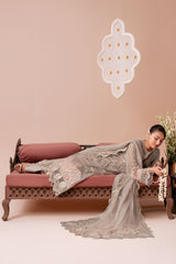 3-PC Unstitched Sequins Embroidered Chiffon & Raw Silk DASTAK By Ramsha