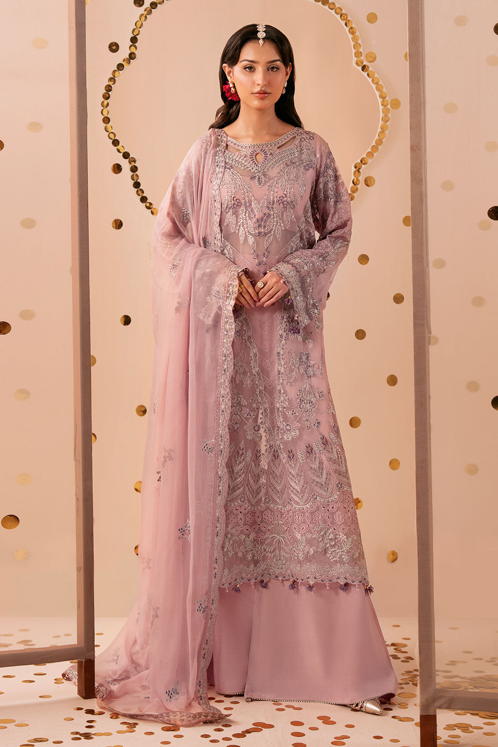 3-PC Unstitched Sequins Embroidered Chiffon & Raw Silk DASTAK By Ramsha