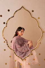3-PC Unstitched Sequins Embroidered Chiffon & Raw Silk DASTAK By Ramsha