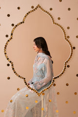 3-PC Unstitched Sequins Embroidered Chiffon & Raw Silk DASTAK By Ramsha