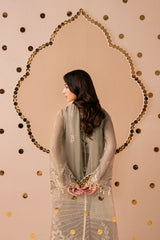 3-PC Unstitched Sequins Embroidered Chiffon & Raw Silk DASTAK By Ramsha
