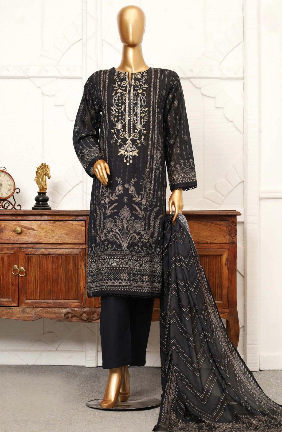 Design 09 | 3PC Stitched Embroidered Lawn By Sadabahar