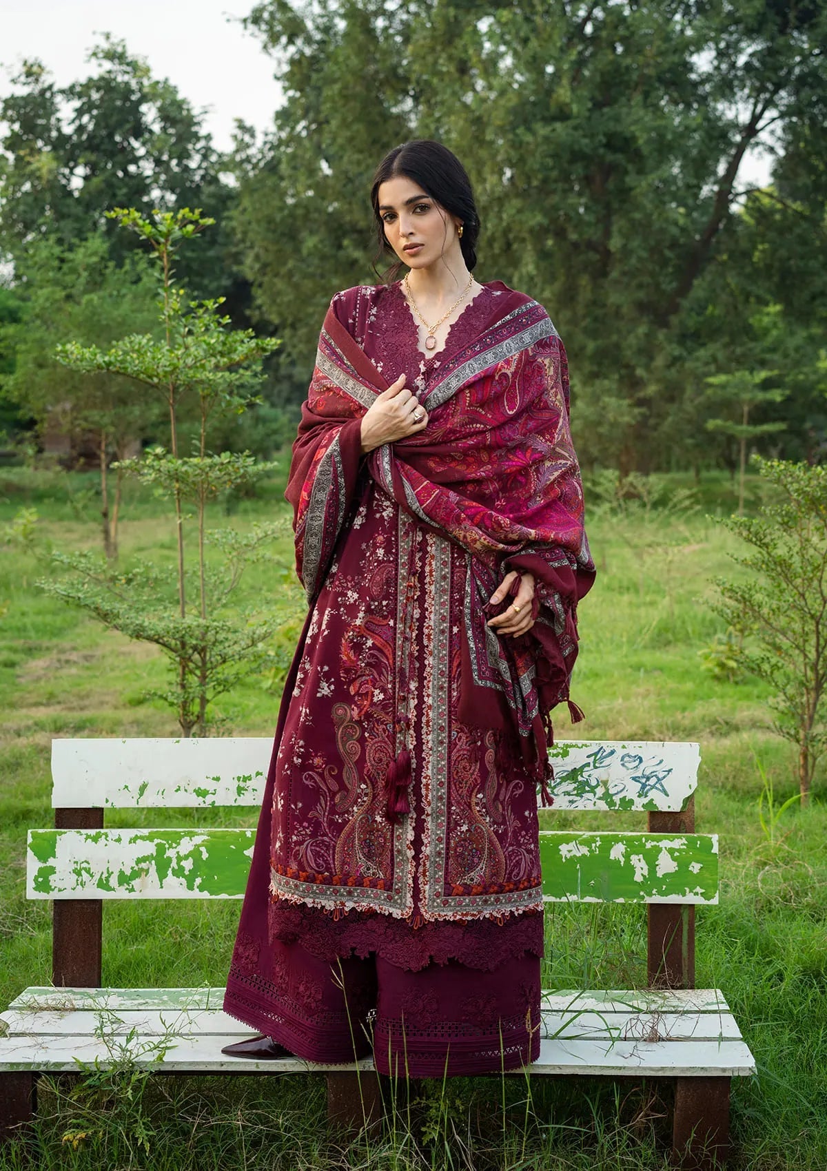 3Pc DIGITAL PRINTED SLUB KHADDAR Unstitched Suit ROWAN By Elaf Premium