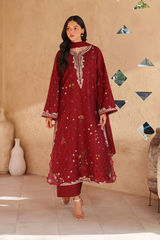 3-PC Unstitched Embroidered Textured EId Lawn By Iznik | EL-02
