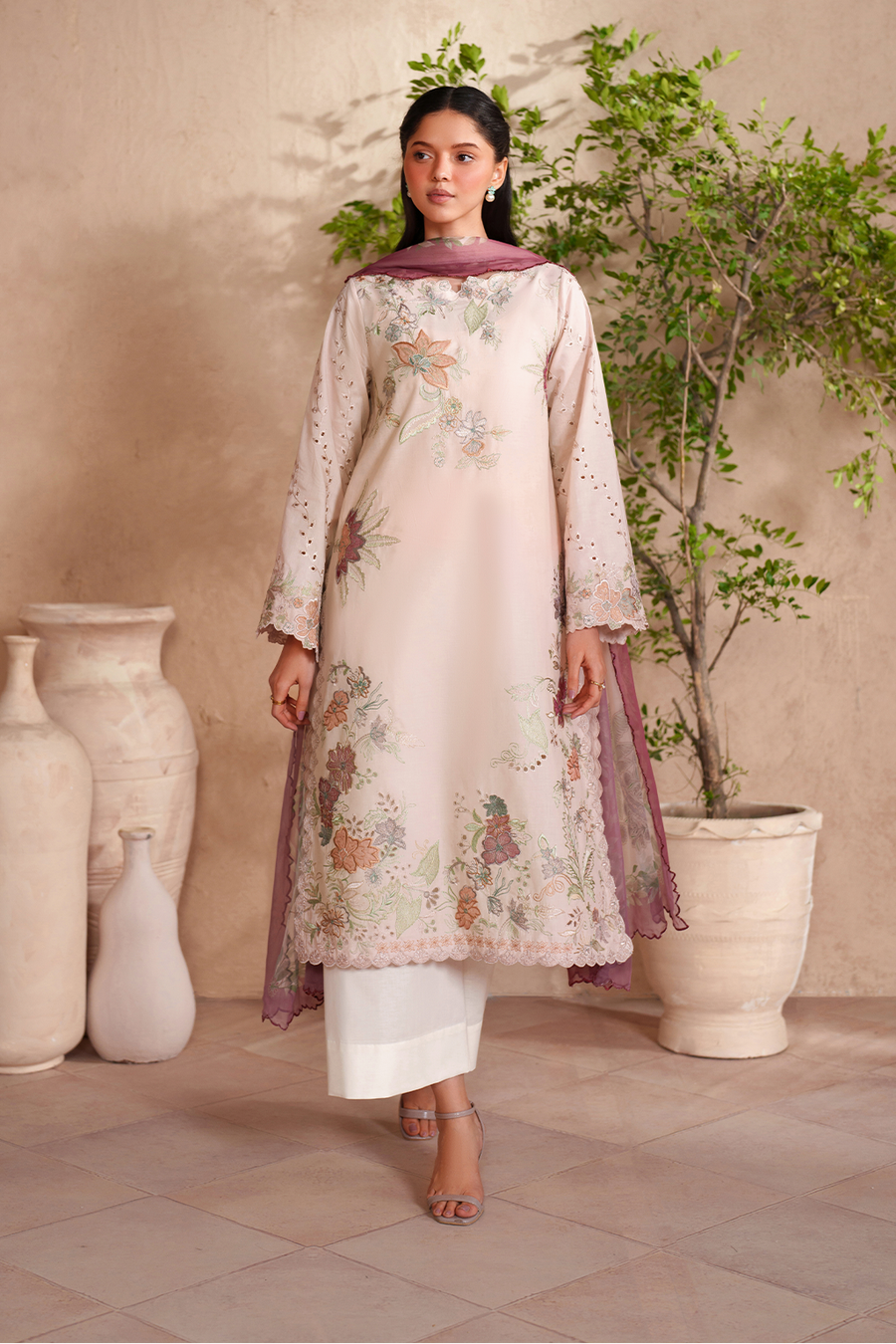 3-PC Unstitched Embroidered Textured EId Lawn By Iznik | EL-04