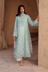 3-PC Unstitched Embroidered Textured EId Lawn By Iznik | EL-05