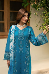 3-PC Unstitched Embroidered Lawn Ghazal By Ramsha | G-702