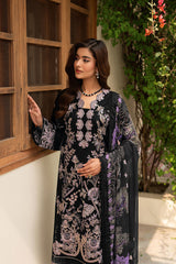 3-PC Unstitched Embroidered Lawn Ghazal By Ramsha | G-704