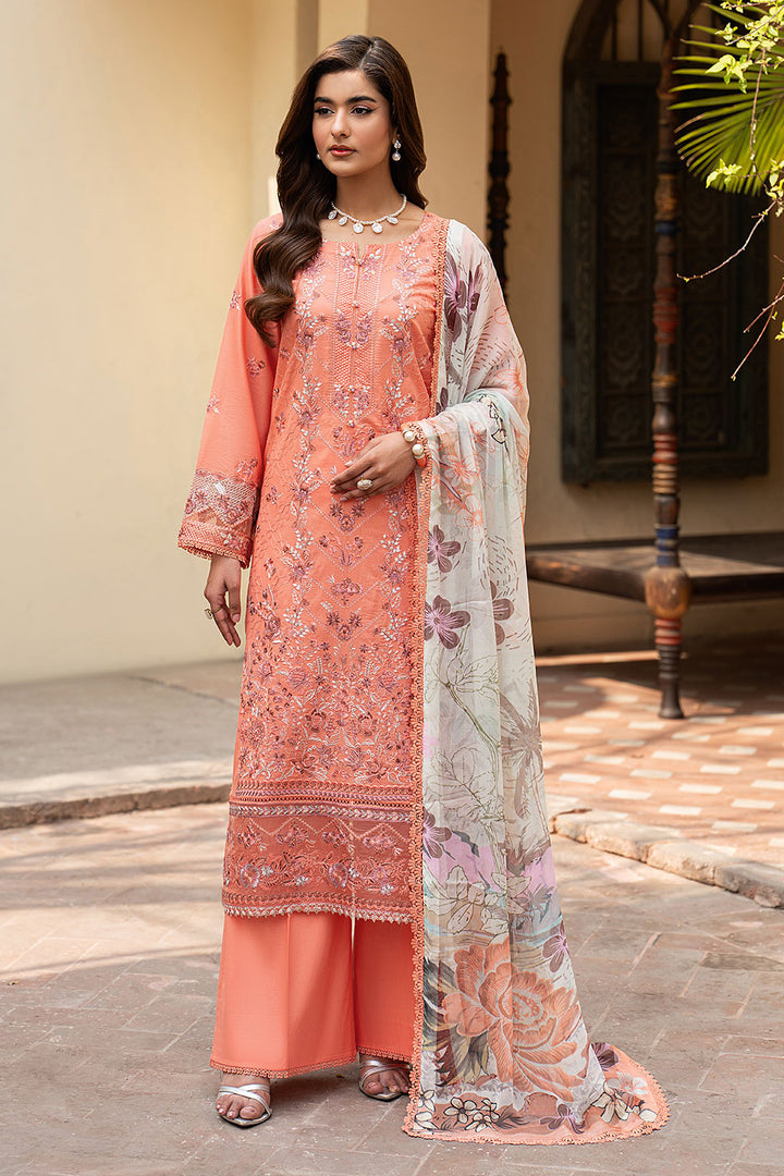 3-PC Unstitched Embroidered Lawn Ghazal By Ramsha | G-706