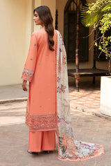 3-PC Unstitched Embroidered Lawn Ghazal By Ramsha | G-706