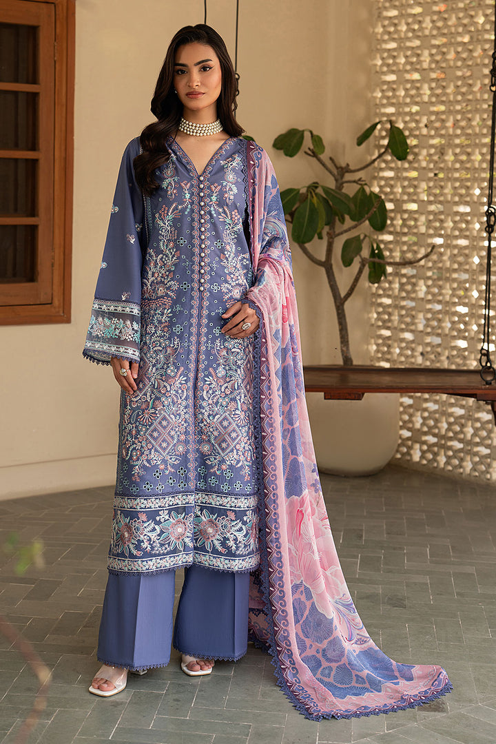 3-PC Unstitched Embroidered Lawn Ghazal By Ramsha | G-707